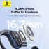 Baseus Eli 10i Fit Open-Ear TWS Earbuds – Bluetooth 5.4, 16.2mm Drivers, 45H Battery, Multipoint, IPX54, Black